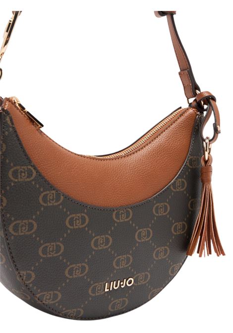 Borsa hobo media con logo MARRONE Liu Jo | AF5251E005381244